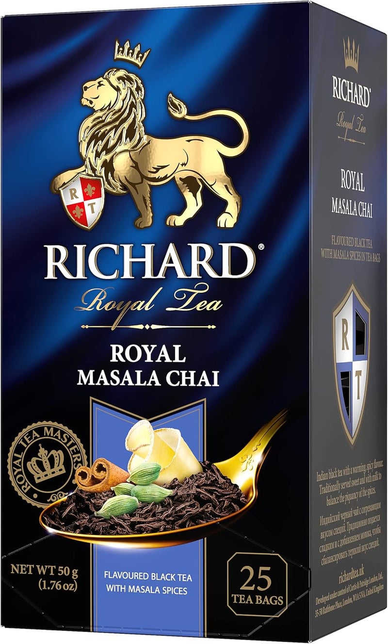 Richard Royal Masala Chai, Flavoured Black Tea, 25 Tea Bags - Image 1
